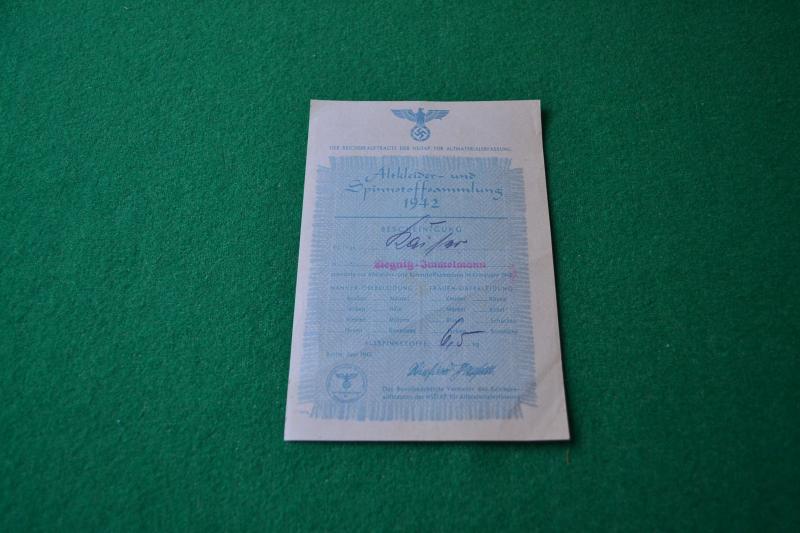 Collection Certificate.