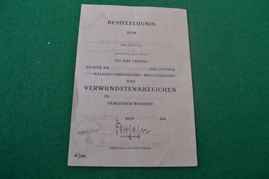 Award certificate