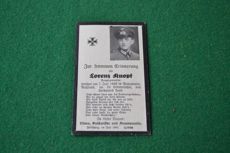 Memorial Card.